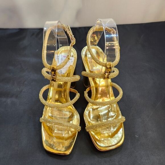 BRAND NEW OLIVIA JOHNSON BLOCK HEEL SQUARE-OPEN TOE SANDAL - Picture 1 of 14